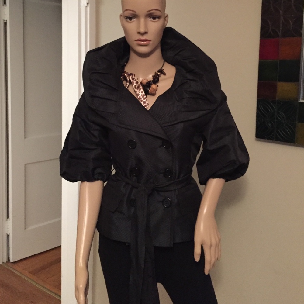 BCBG Maxazria black and dark green jacket
